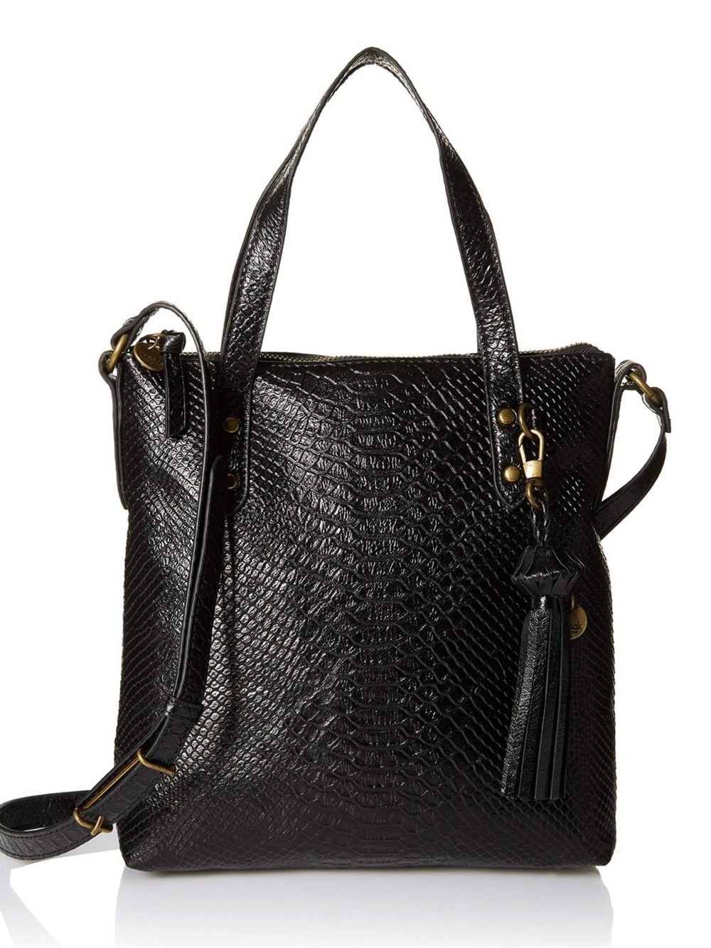 The Sak Black embossed leather tote
